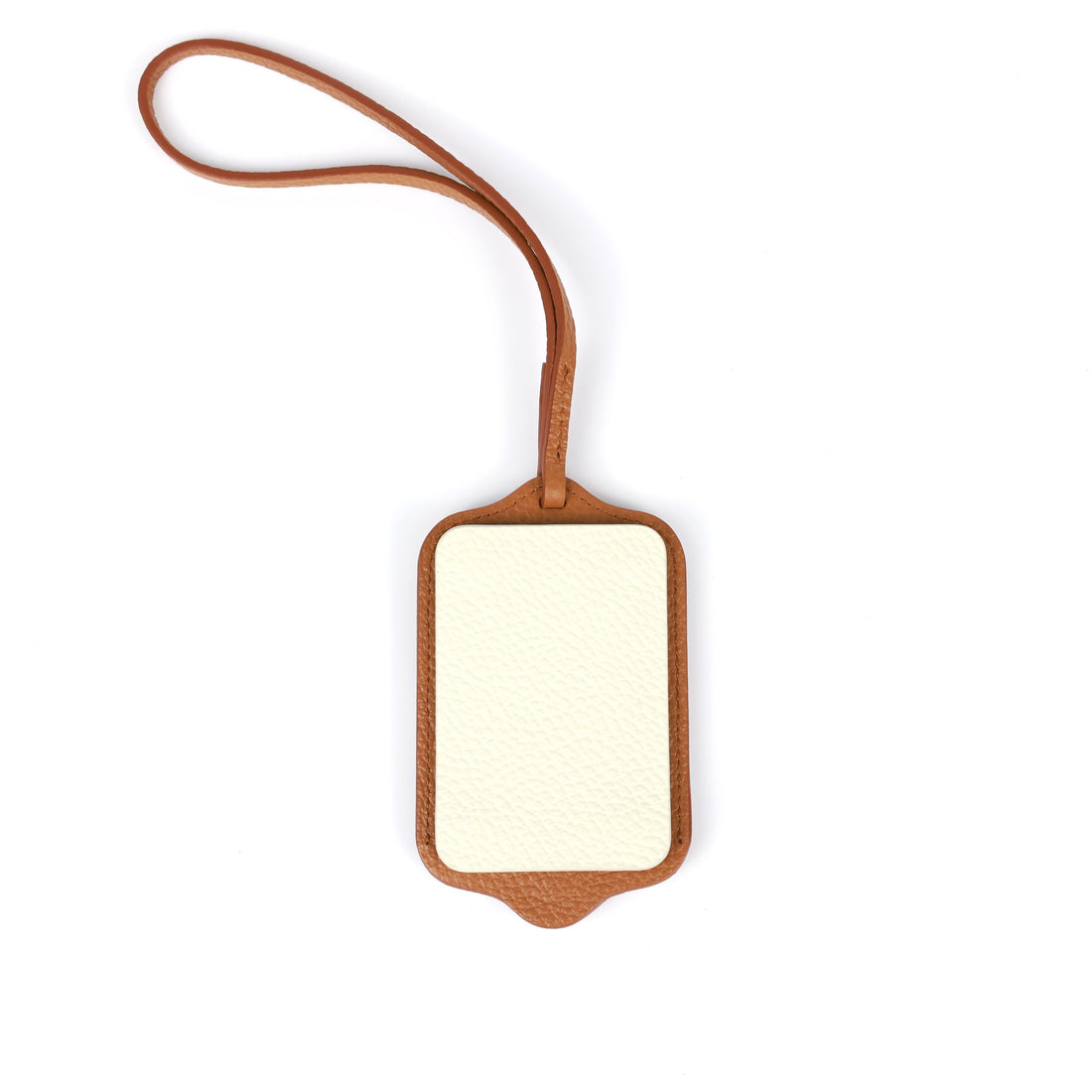 Aurekto Signature Case in Caramel Ivory — Italian leather photocard holder, closed