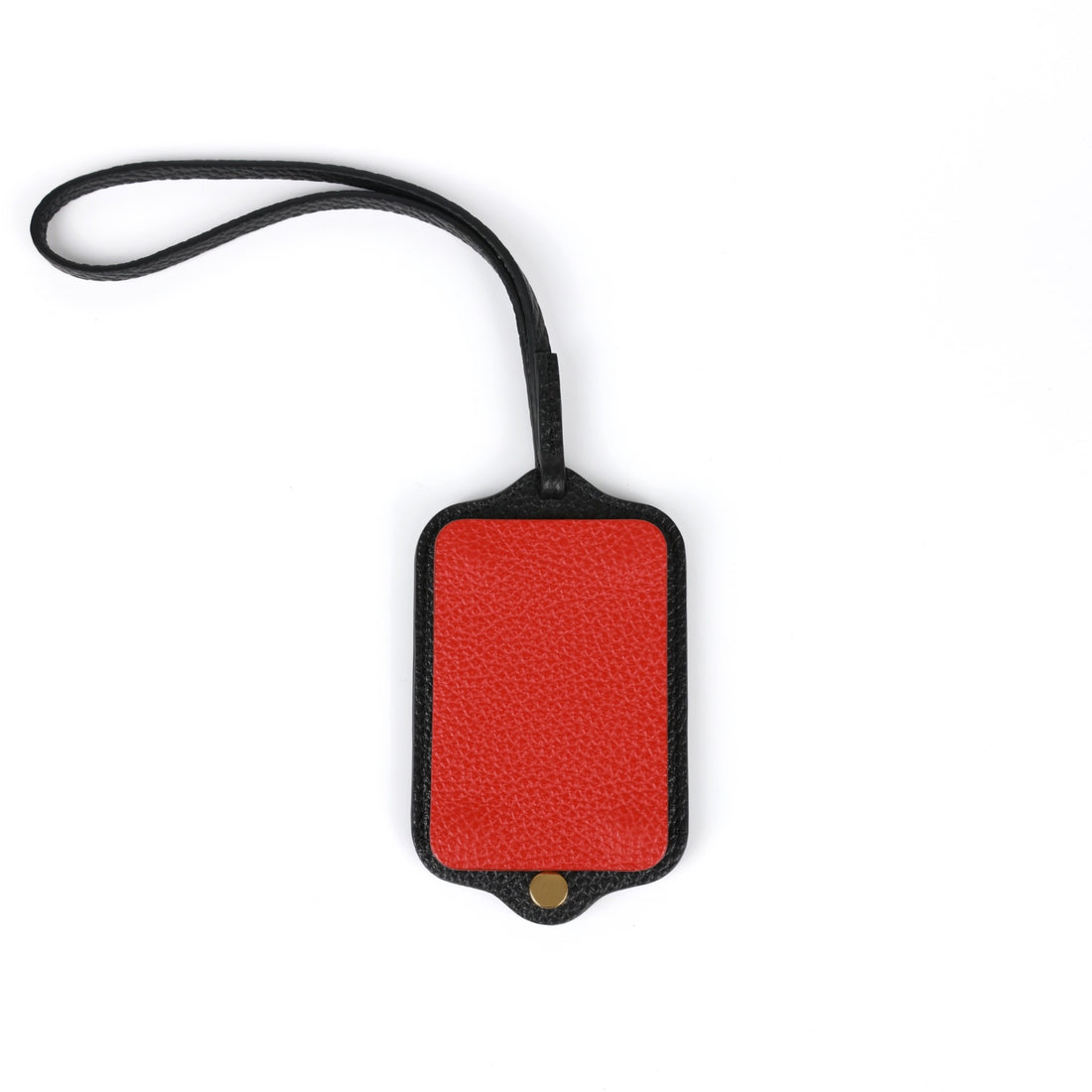 Aurekto Signature Case in Noir Rouge — Italian leather photocard holder, closed with rouge cover